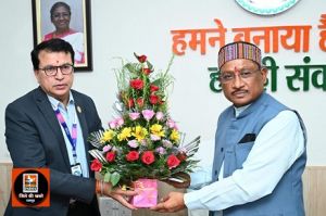 मुख्यमंत्री से एसबीआई के मुख्य महाप्रबंधक श्री चंद्रशेखर शर्मा ने की सौजन्य मुलाकात