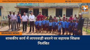 शासकीय कार्य में लापरवाही बरतने पर सहायक शिक्षक  निलंबित
