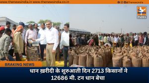धान ख़रीदी के शुरुआती दिन 2713 किसानों ने 12686 मी. टन धान बेचा 