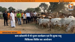 ग्राम कोसरंगी में गौ पूजन कार्यक्रम एवं निःशुल्क पशु चिकित्सा शिविर का आयोजन