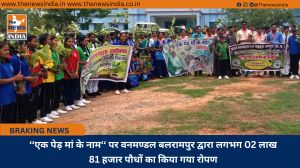 ‘‘एक पेड़ मां के नाम‘‘ पर वनमण्डल बलरामपुर द्वारा लगभग 02 लाख 81 हजार पौधों का किया गया रोपण