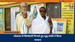 लोकतंत्र में जिम्मेदारी निभाते हुए वृद्ध दंपति ने किया मतदान