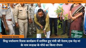विश्व पर्यावरण दिवस कार्यक्रम में शामिल हुए मंत्री श्री नेताम,एक पेड़ मां के नाम रूद्राक्ष के पौधे का किया रोपण