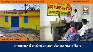 लाखासार में मनरेगा से नया पंचायत भवन तैयार