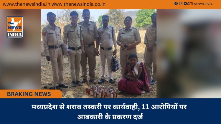 मध्यप्रदेश से शराब तस्करी पर कार्यवाही, 11 आरोपियों पर आबकारी के प्रकरण दर्ज