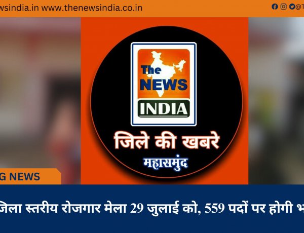 जिला स्तरीय रोजगार मेला 29 जुलाई को, 559 पदों पर होगी भर्ती