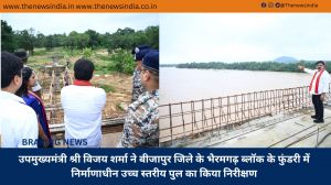 उपमुख्यमंत्री श्री विजय शर्मा ने बीजापुर जिले के भैरमगढ़ ब्लॉक के फुंडरी में निर्माणाधीन उच्च स्तरीय पुल का किया निरीक्षण