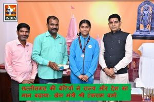 छत्तीसगढ़ की बेटियों ने राज्य और देश का मान बढ़ाया- खेल मंत्री श्री टंकराम वर्मा