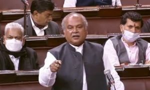  कृषि एवं किसान कल्याण मंत्री नरेंद्र सिंह तोमर के बयान पर राज्यसभा में जोरदार हंगामा