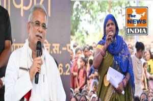 महिला ने स्टील प्लांट नहीं लगाने की मांग ... मुख्यमंत्री बघेल ने कहा- ग्राम सभा में पारित नहीं होगा तो नहीं लगेगा प्लांट