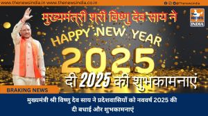 मुख्यमंत्री श्री विष्णु देव साय ने प्रदेशवासियों को नववर्ष 2025 की दी बधाई और शुभकामनाएं