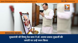मुख्यमंत्री श्री विष्णु देव साय ने डॉ. श्यामा प्रसाद मुखर्जी की जयंती पर उन्हें नमन किया